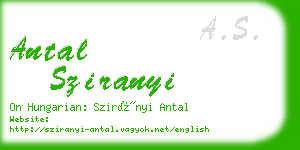 antal sziranyi business card